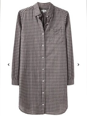 Steven Alan Black and White Checked Long Sleeve Shirt Dress